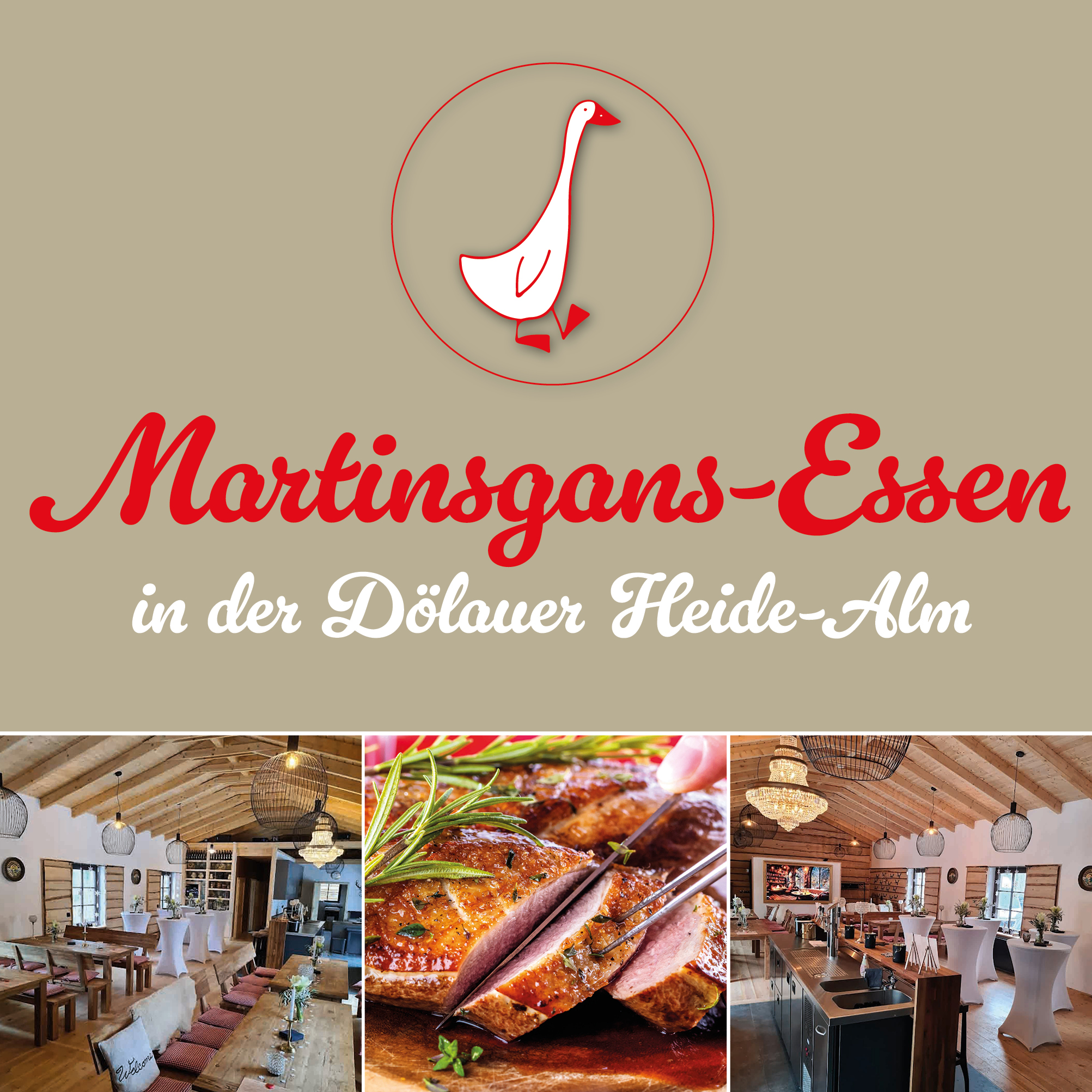 Martinsgans-Essen in der Dölauer Heide-Alm Halle (Saale), 4-Gang-Menü im November 2026